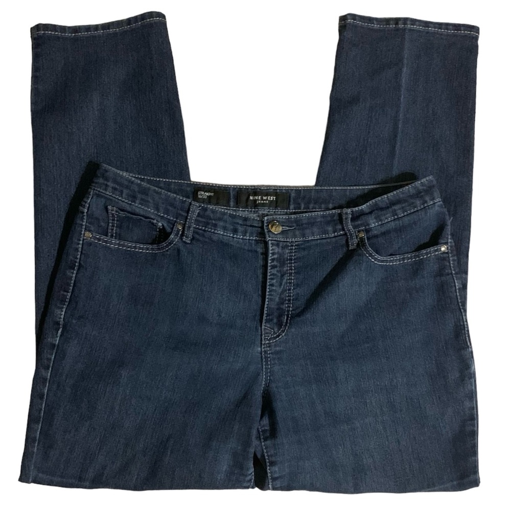 Nine West Women’s Jeans Size 16 Straight Leg‎ Rhinestone Pockets